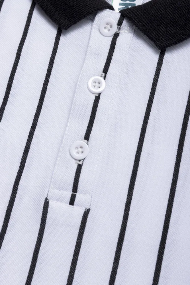 Stripe Golfer White & Black