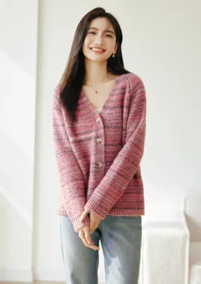 STRIPED LOOSE KNIT CARDIGAN JACKET