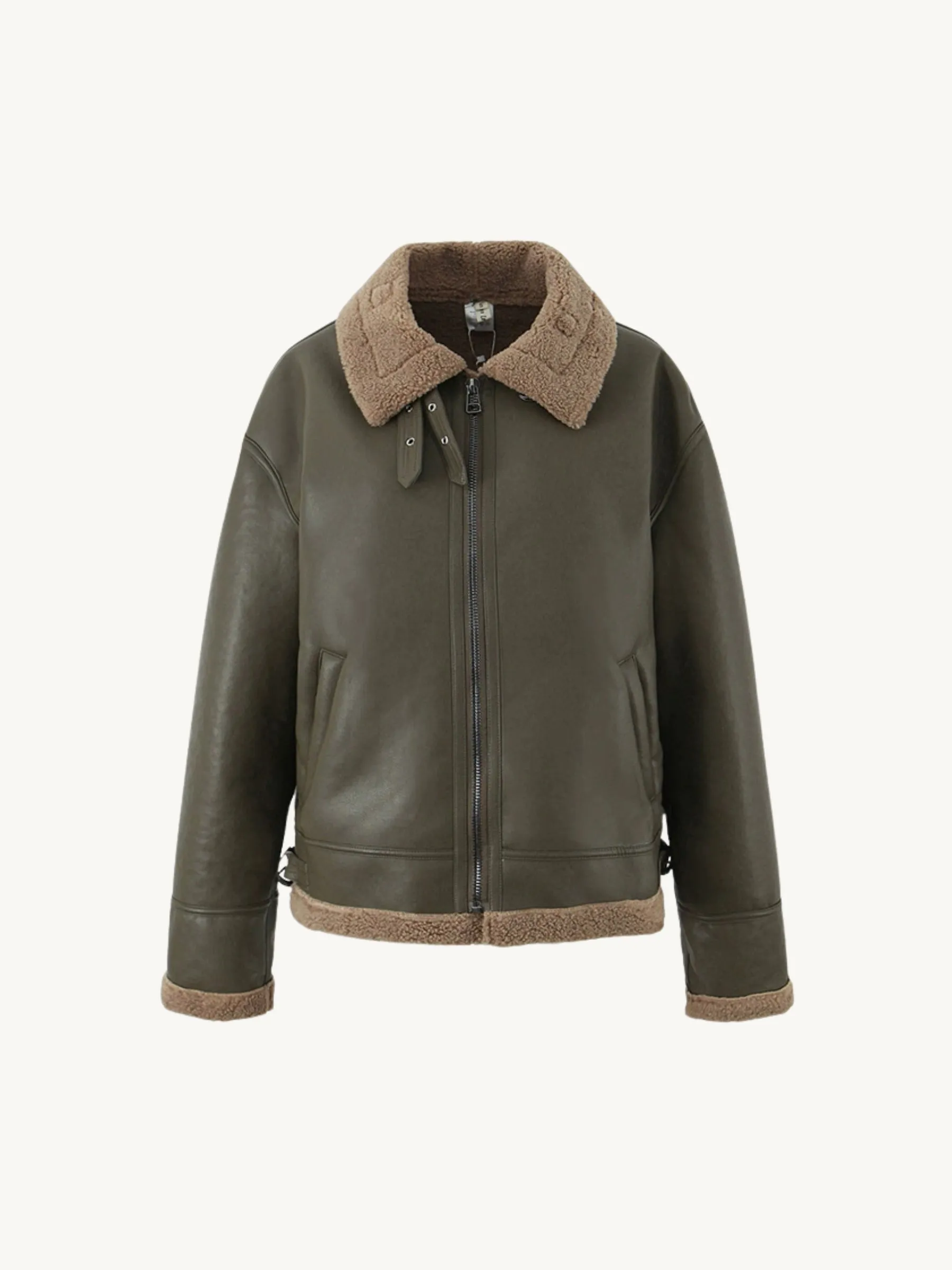 Teagan Aviator Faux Leather Jacket