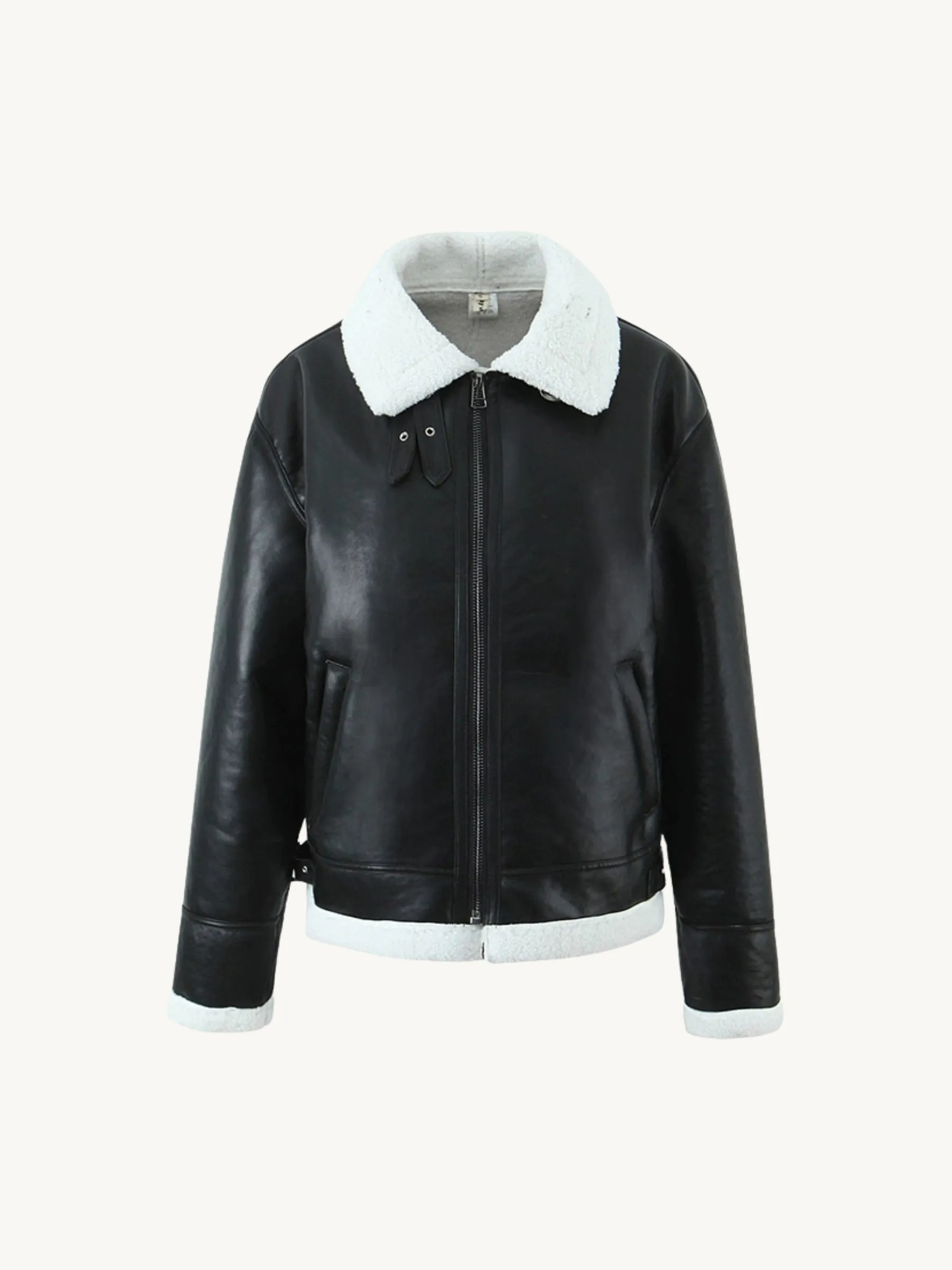 Teagan Aviator Faux Leather Jacket