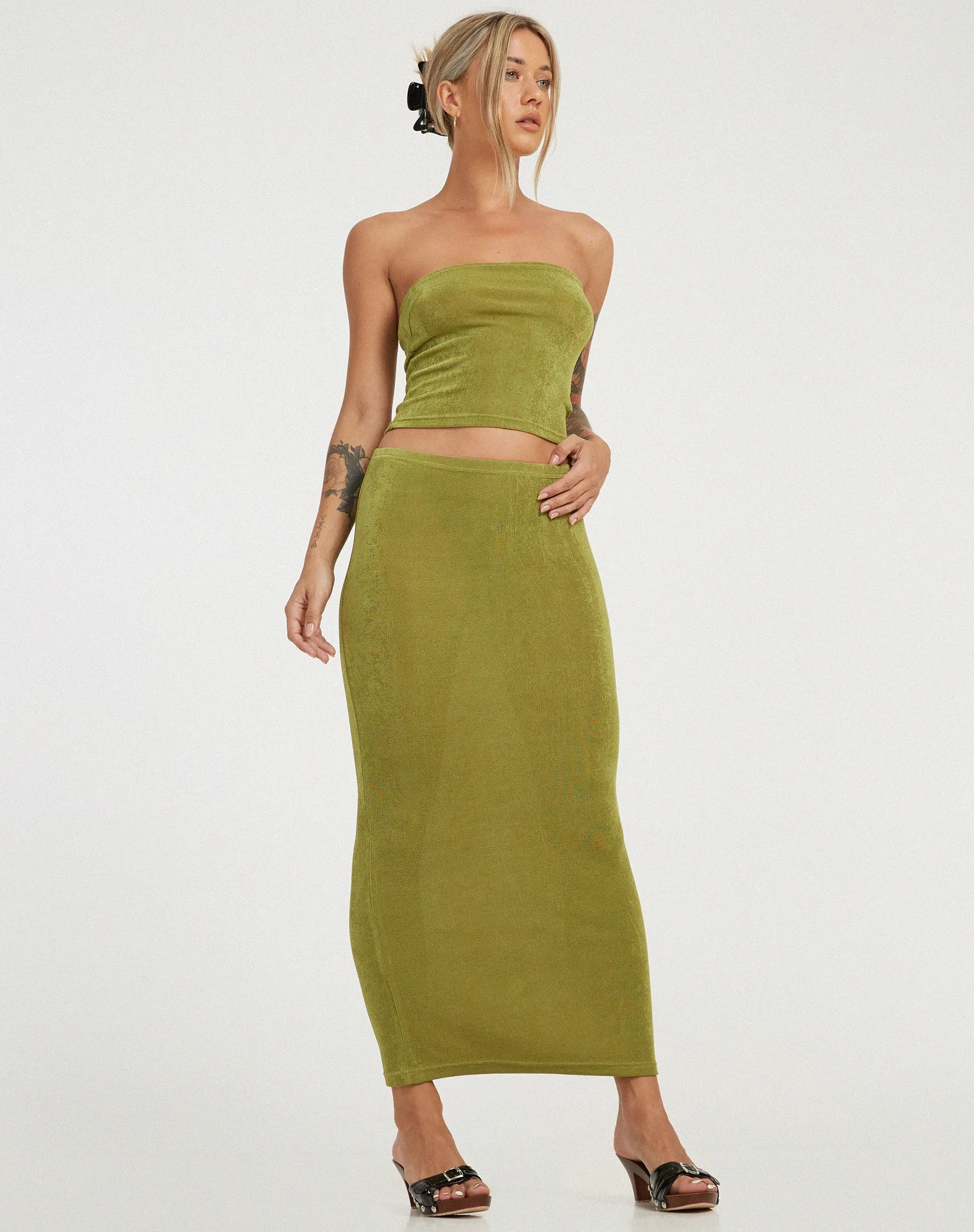 Tulus Maxi Skirt in Lime