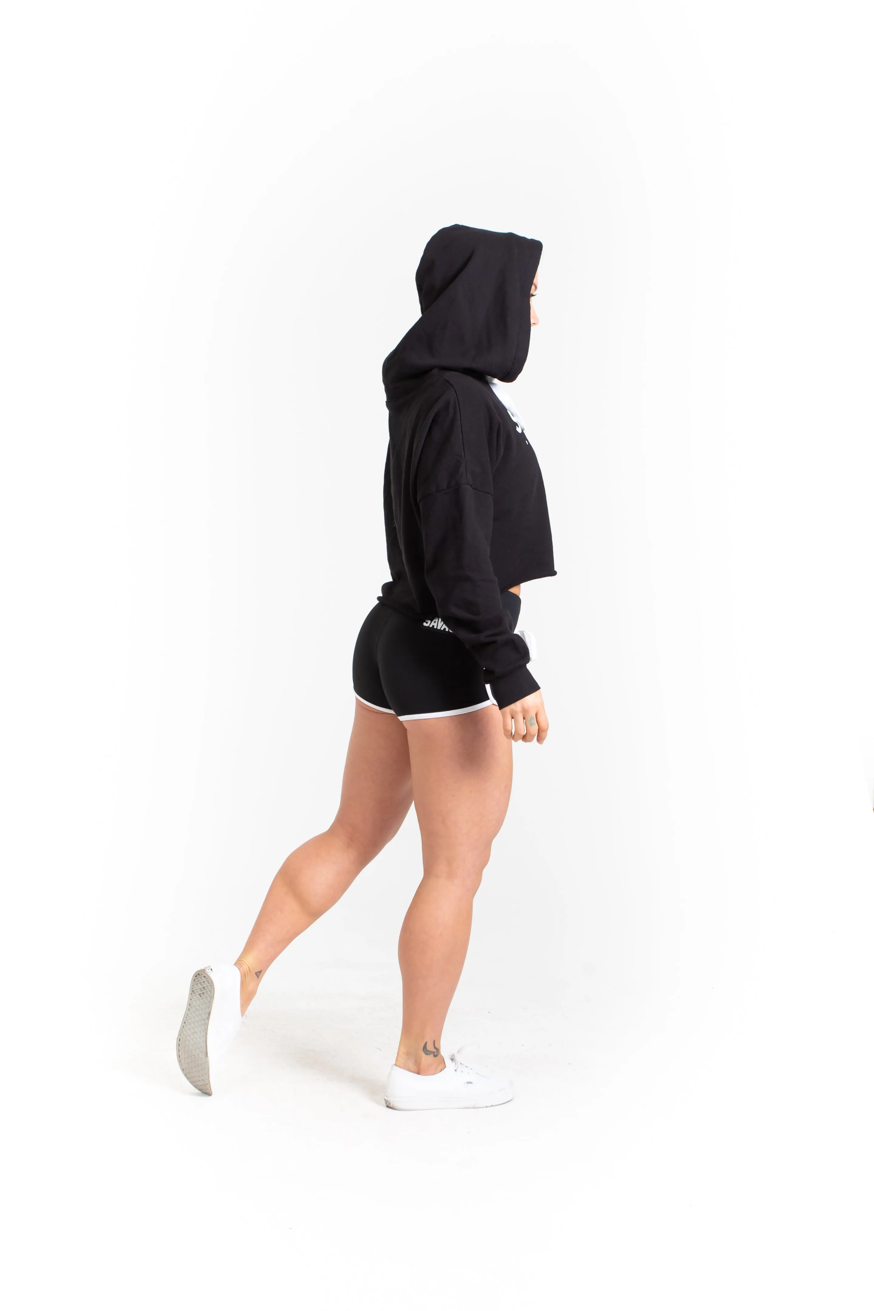 Women's Crop Hoodie - Black