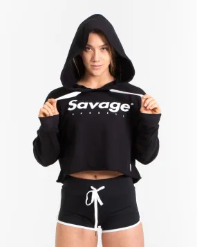 Women's Crop Hoodie - Black