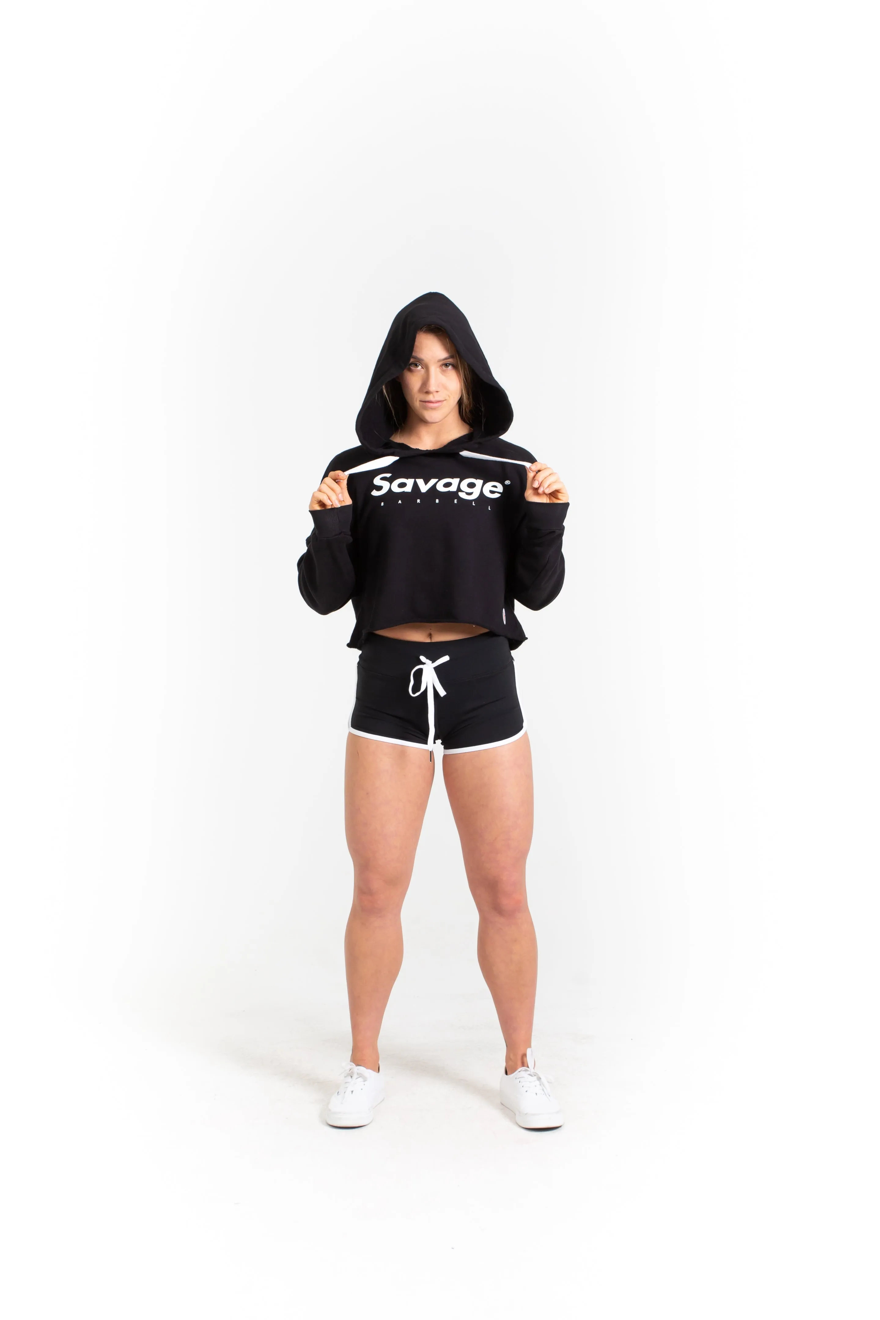 Women's Crop Hoodie - Black